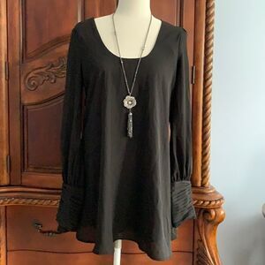 Brigitte Bailey black chiffon mini dress- size S